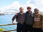 Flotilla participants Zack Schofield (left) and Ethan Floyd (centre) were detained by the IDF. (Bianca De Marchi/AAP PHOTOS)