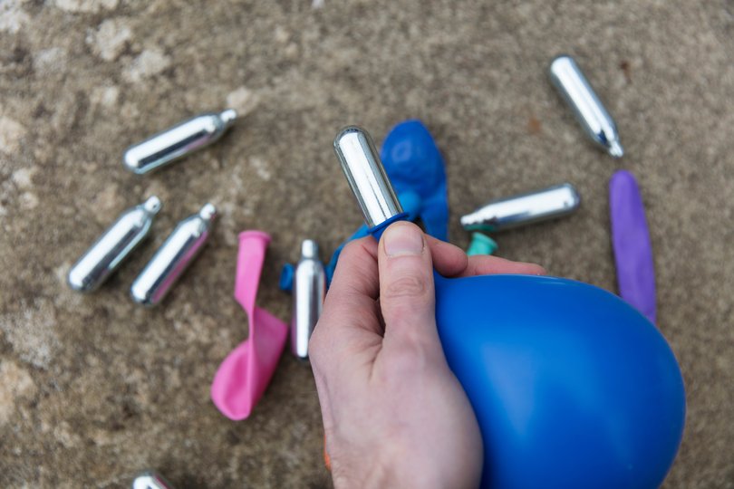 Nitrous oxide metal bulbs or laughing gas recreational drug use.