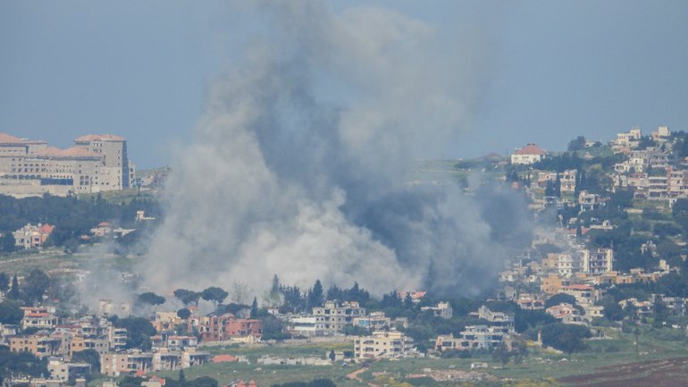 Smoke rises over southern Lebanon as Israeli forces carry out strikes across the region despite a ceasefire, May 2, 2026.