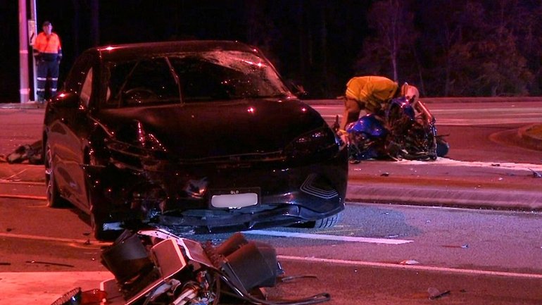 A young man is fighting for life after a motorbike crash at Redland Bay.