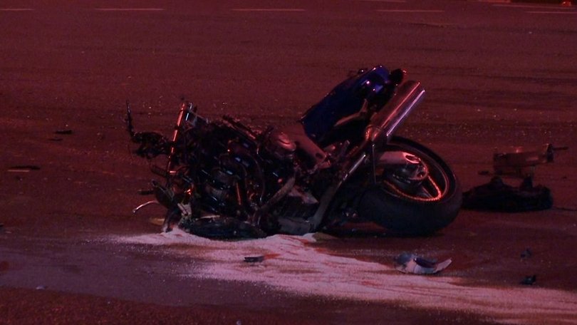 The rider suffered critical head injuries and internal injuries in the crash.