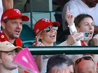 Sydney Sweeney attends the Sydney Swans v Melbourne Demons game in Sydney on Sunday unknown