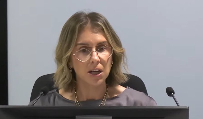 Mount Sinai College president Stefanie Schwartz testifying at the royal commission.
