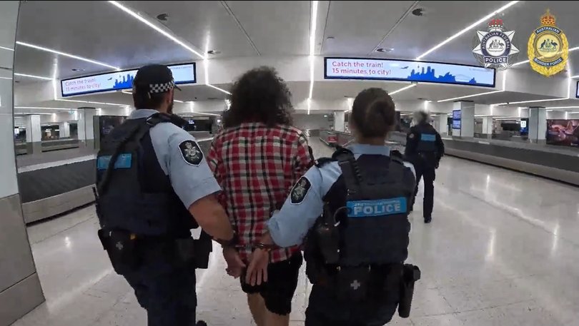 Two of the men attempted to escape officers at Sydney Airport.
