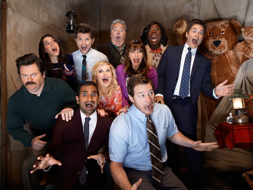 Adam Scott, third from left, played the loveable auditor Ben Wyatt on Parks And Recreation. 