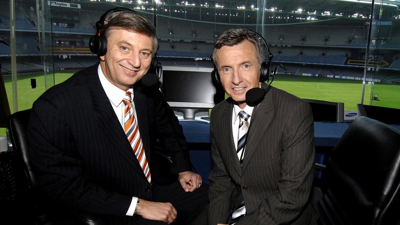 Dennis Cometti with his long-time colleague Bruce McAvaney.