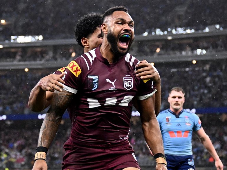 Hamiso Tabuai-Fidow is set to continue his try-scoring ways for Queensland no matter where he plays. (Dan Himbrechts/AAP PHOTOS)