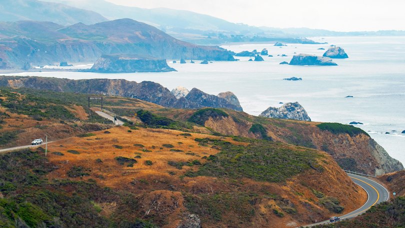 The famous 101 highway along the wild Pacific coast in Oregon and California, USA.
