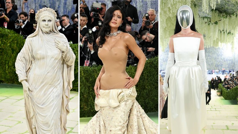 Heidi Klum, Kylie Jenner and a masked Katy Perry on the Met Gala red carpet.