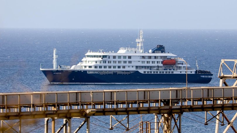 Dutch cruise ship the MV Hondius is currently anchored off the island nation of Cape Verde. (EPA PHOTO)