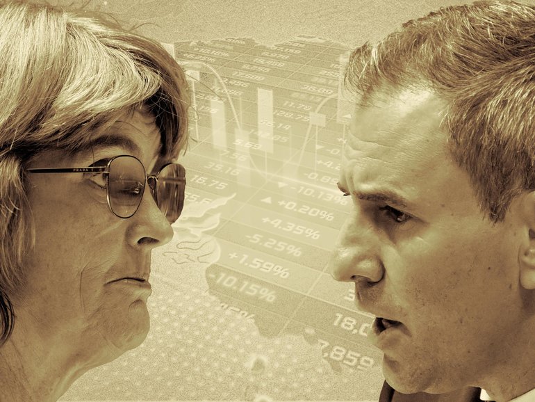 A Government cash splash will be working in direct opposition to the RBA. Pictured: RBA Governor Michele Bullock and Treasurer Jim Chalmers. 