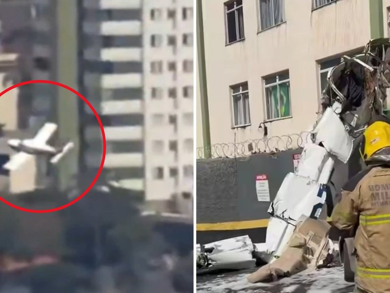 Three people are dead after a small plane crashed into a residential building in southeastern Brazil.