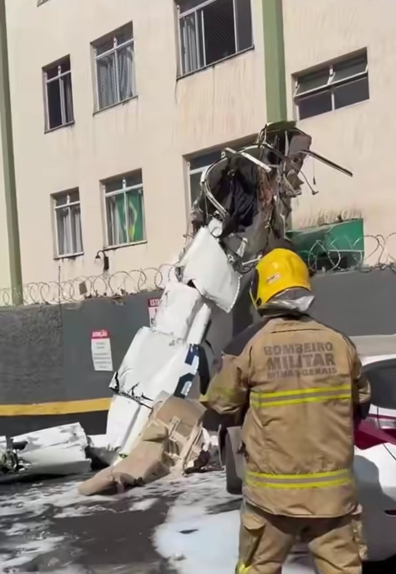 Firefighters said the aircraft hit the building’s stairwell.