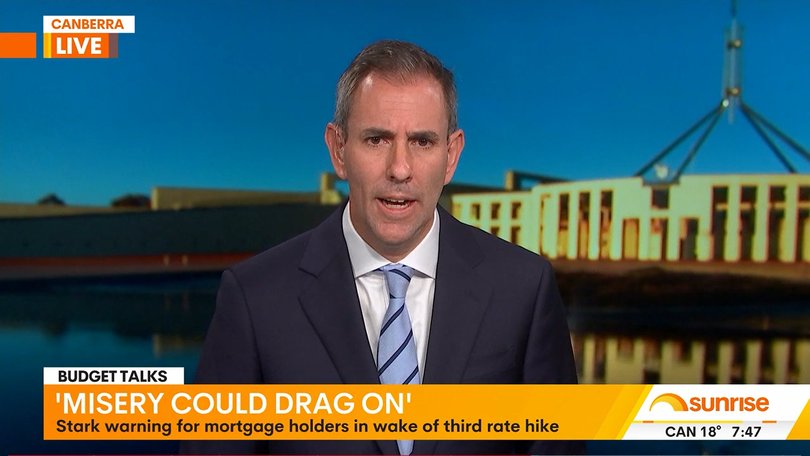 Treasurer Jim Chalmers speaks on Sunrise on Wednesday morning.