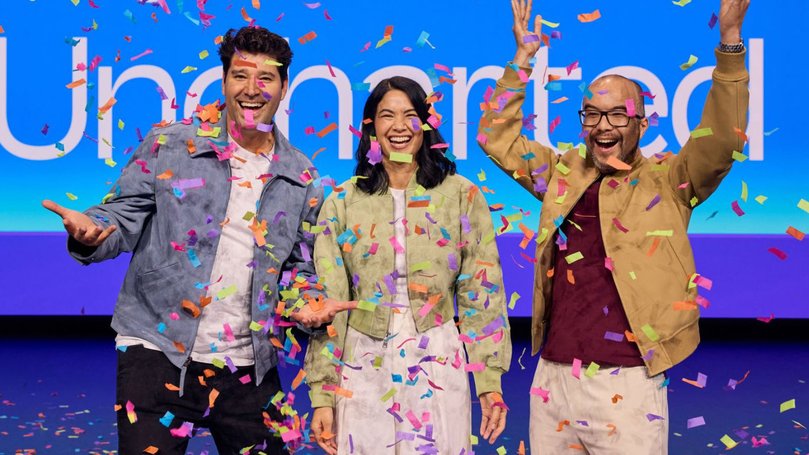 Canva founders Melanie Perkins, Cliff Obrecht and Cameron Adams.