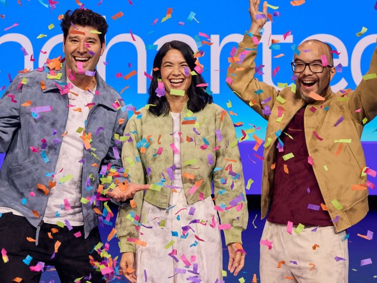 Canva founders Melanie Perkins, Cliff Obrecht and Cameron Adams.