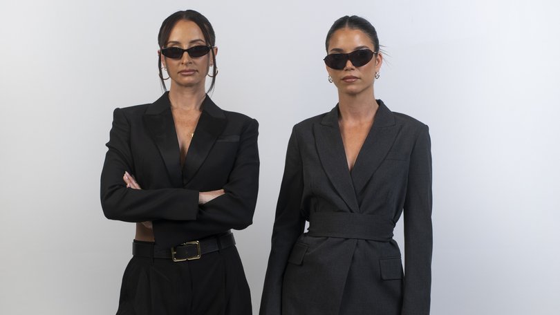 Podcster Duo L-R Lucy and Nikki photographed in their studio on the Gold Coast for The Power Issue AFR. photograohy : Russell Shakespeare