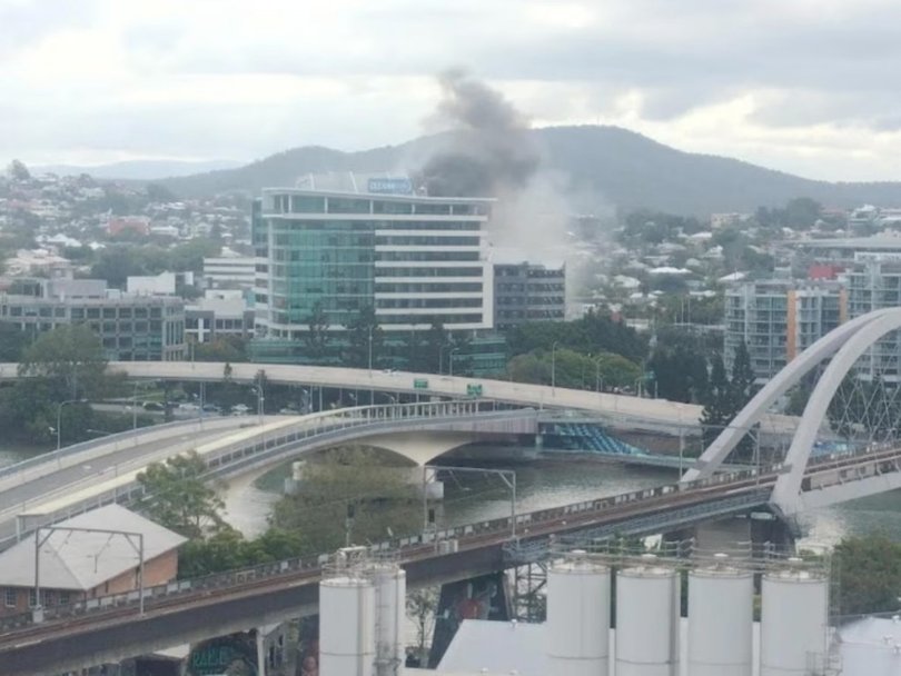 The blaze started on the top level of a multistorey building. Picture: Reddit