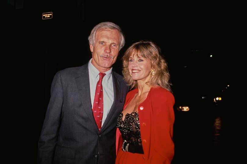 Jane Fonda and businessman Ted Turner attending the 1st Annual Environmental Awards in 1991.