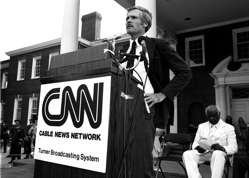 Ted Turner attends official CNN Launch event at CNN Techwood Drive World Headquarters in Atlanta Georgia, June 01, 1980.