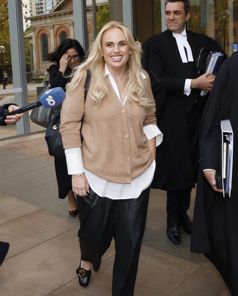 SYDNEY, AUSTRALIA - NewsWire Photos - 20th APRIL 2026: Pictured leaving Federal Court in Sydney is Australian actor Rebel Wilson as she appears on the first day of a defamation case. Picture: NewsWire / Richard Dobson