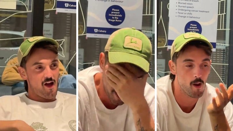 Luke Nankervis endures an uncomfortable case of lockjaw.