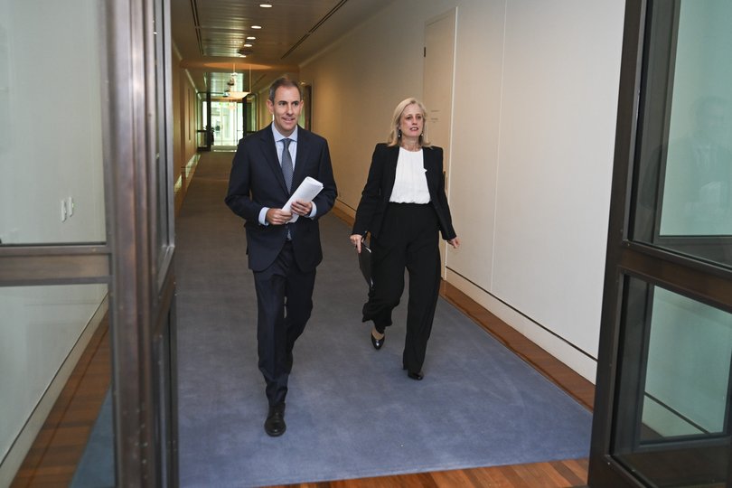 Treasurer Jim Chalmers and Minister for Finance Katy Gallagher.