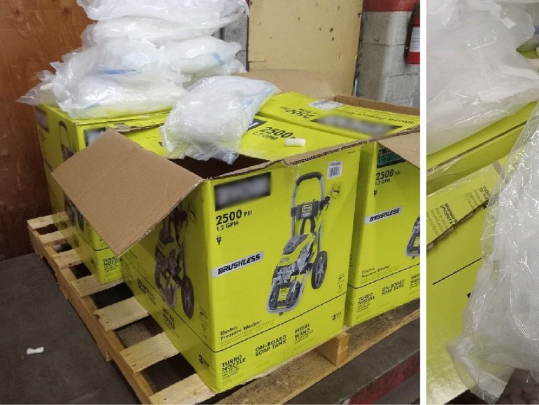 The drugs were hidden inside boxes housing pressure washers.
