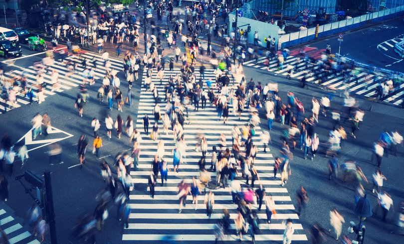 Chaotic Elegance of Shibuya Pedestrian Surge