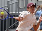 Alex de Minaur on his way to being knocked out of the Italian Open at Rome's Foro Italico. (EPA PHOTO)