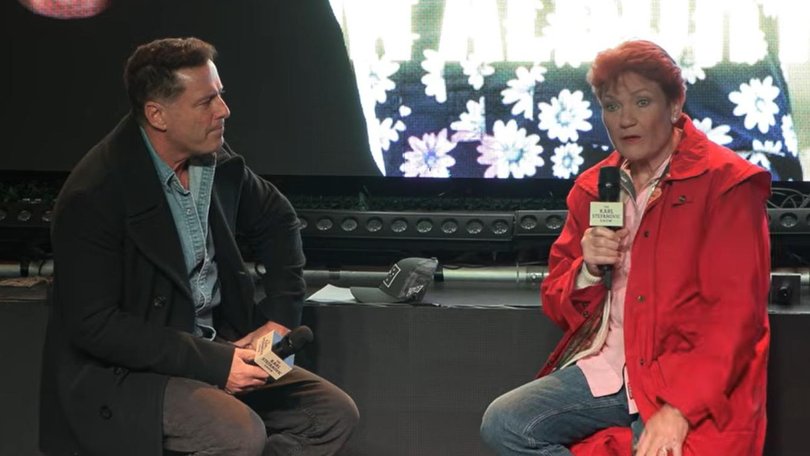 Pauline Hanson appeared on the Karl Stefanovic podcast on Friday night, admitting nerves ahead of the Farrer by-election. Picture: Supplied