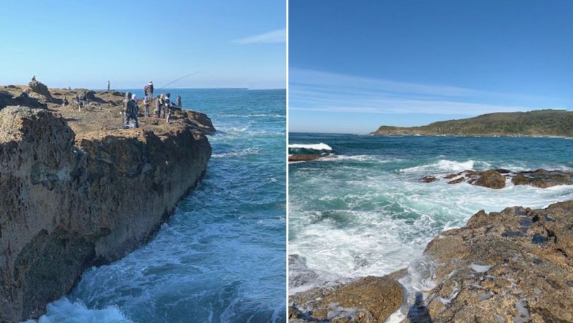 Rock fishermen at Snapper Point in Frazer Park. File images