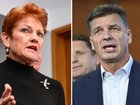 One Nation leader Pauline Hanson and Liberal leader Angus Taylor.