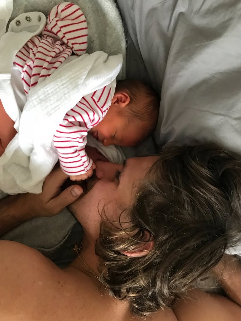 Jake Hall with River, the daughter he shared with Misse Beqiri.