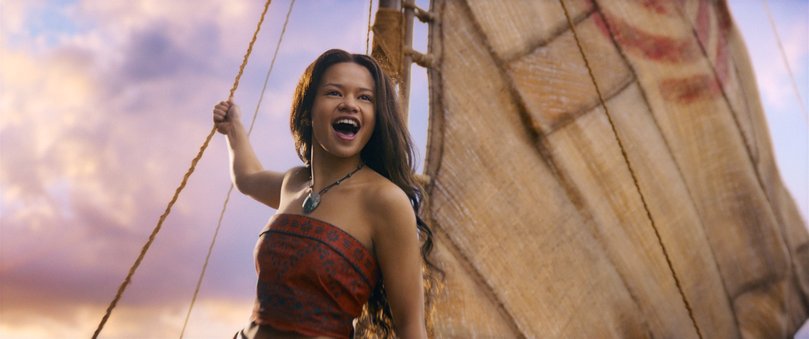 Catherina Laga'aia as Moana in the live-action remake.