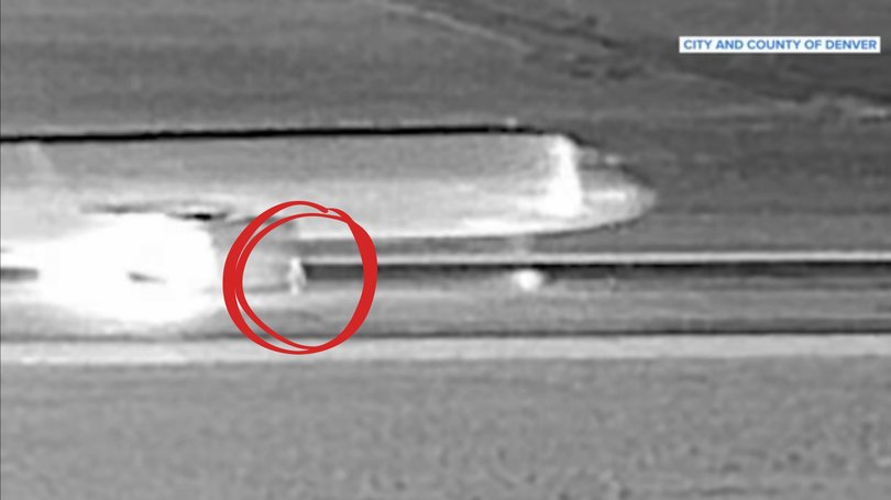 The vision captured the horrifying moment the victim was struck and sucked into the engine. 