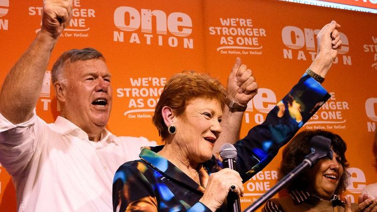 Senator Pauline Hanson says One Nation's by-election win in Farrer could be the first of many. (Bianca De Marchi/AAP PHOTOS)