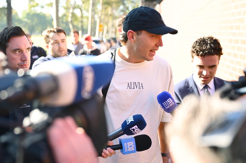 Cripps arriving at the club on Tuesday.