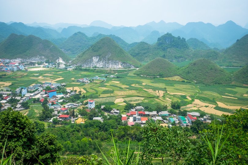 The small city of Ha Giang, Ha Giang Province, North Vietnam.