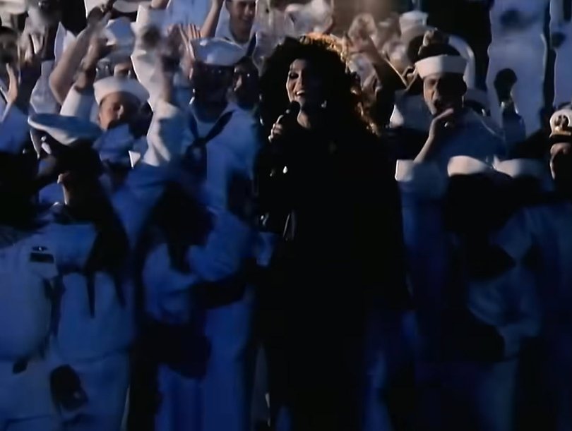 Cher in ‘If I Could Turn Back Time’ music video.