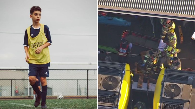 Lustica Football academy player Chris remains in a critical condition after becoming trapped beneath a train at North Melbourne Station.