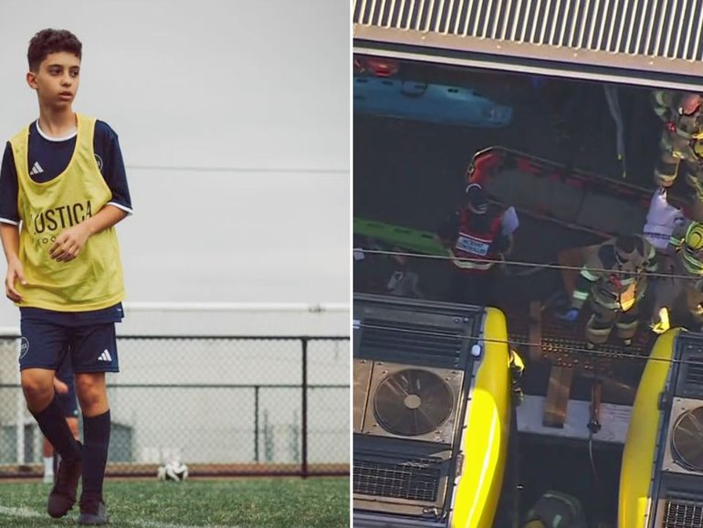 Lustica Football academy player Chris remains in a critical condition after becoming trapped beneath a train at North Melbourne Station.