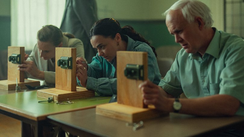 Hayley Squires (centre) in Legends.