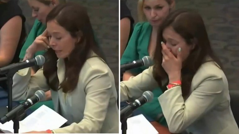 An aspiring model has delivered emotional testimony, making disturbing new claims about Jeffrey Epstein and how he boasted about his power.