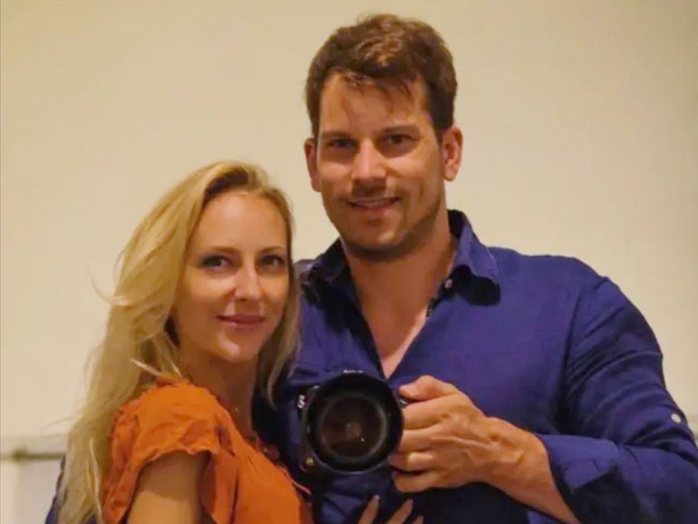 Marc Rieben with his wife Kristina Joksimovic.