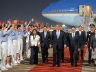 President Donald Trump has touched down in Beijing ahead of bilateral talks with his counterpart. (AP PHOTO)