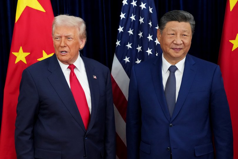 FILE: US President Donald Trump and Chinese President Xi Jinping in October 2025.