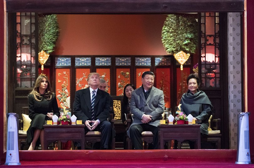 President Xi Jinping of China and President Donald Trump with their wives during an opera in the Forbidden City in Beijing in 2017.