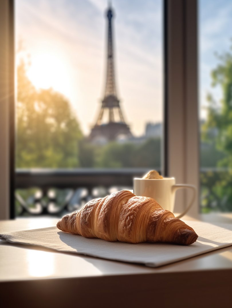 A croissant in Paris. A very popular travel destination for Australian travellers. 