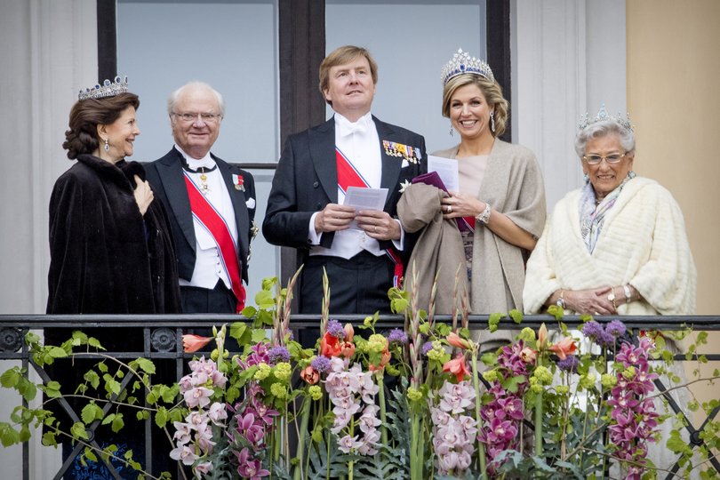King Carl Gustaf and Queen Silvia of Sweden, King Willem-Alexander and Queen Maxima of The Netherlands and Princess Astrid of Norway attend the official Gala dinner at the Royal Palace on May 9, 2017 in Oslo, Norway.